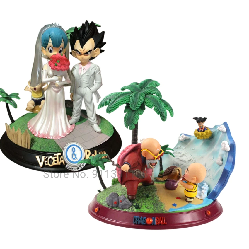Figura de acción de Dragon Ball Z, Vegeta & Bulma, maestro del Día de la  boda, Roshi, Kuririn, Son Goku, modelo de PVC, juguetes coleccionables,  regalo para Fans, 26cm| | - AliExpress
