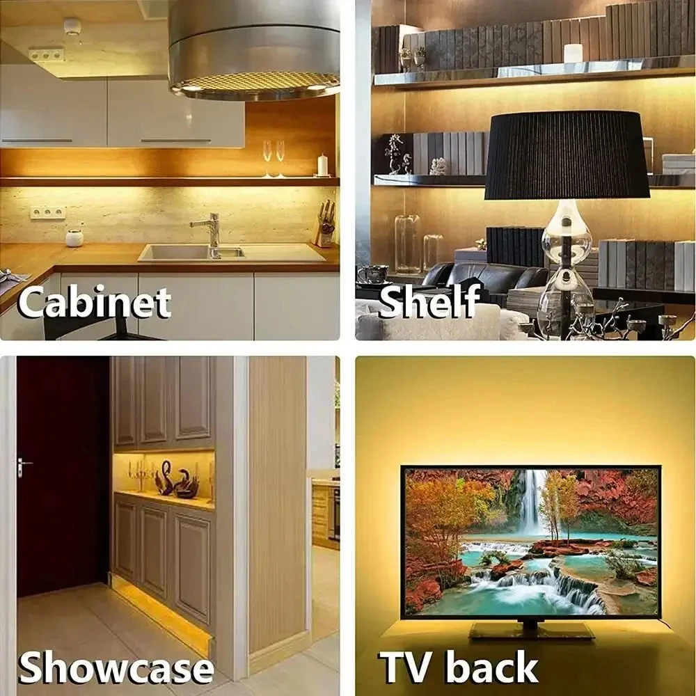 1-5M Led Tape Night Light White Strip Light for Kitchen Cabinet Closet TV Backlight Hand Sweep Sensor Switch 2835 DC 5V USB led light strip led strip lamp