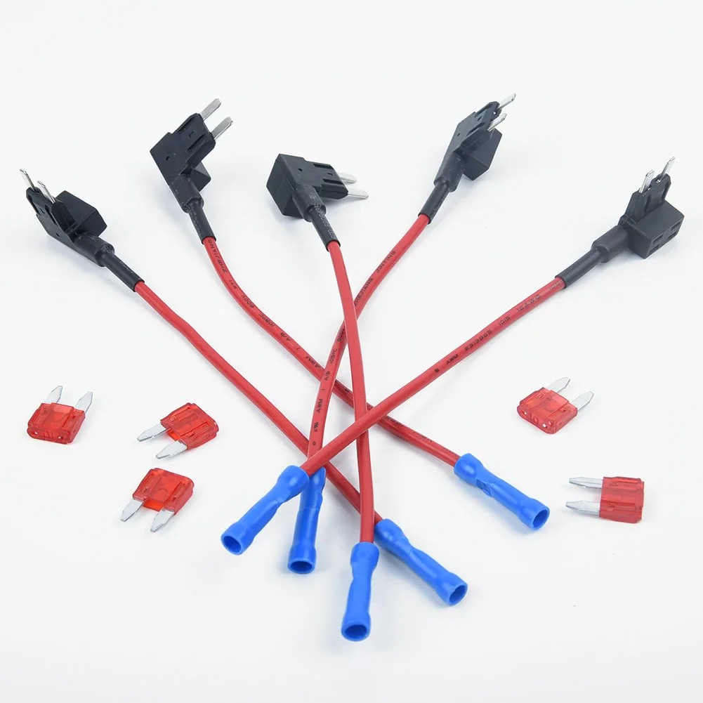 

Mini blade Fuse holder ATM APM Back Tap Circuit Slpice 12V Soldering Adapter Replacement 10pcs set Durable Practical