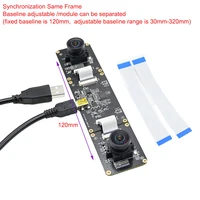 3D USB Camera Module1080P With Dual Lens 2MP,3840x1080 30fps,Synchronous Same Frame, IMX307,Drive Free, For Modeling /Face Recog 2