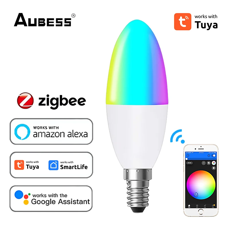 

Светодиодная лампа E12, умная лампа-свеча, цветная неоновая лампа RGB, вывеска с дистанционным управлением, лампа с регулируемой яркостью, 220 В, внутреннее освещение для дома