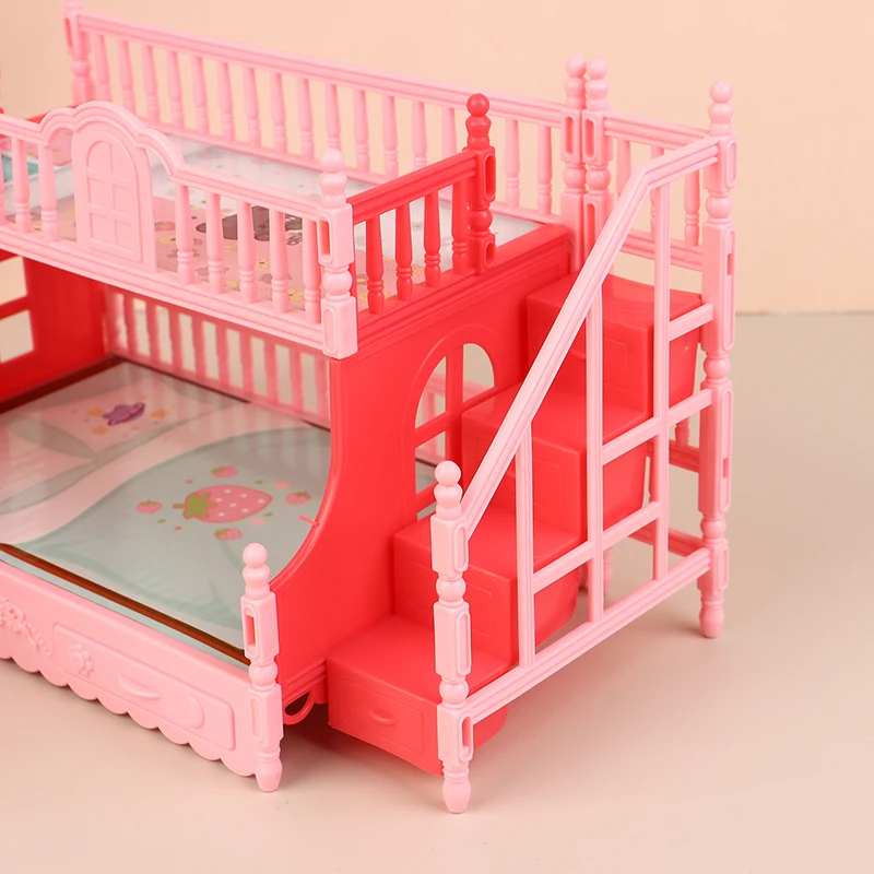 Puppenhaus Mini Prinzessin Etagen bett mit Rutsche Puppenhaus Simulation Möbel Zubehör Puppenhaus Schlafzimmer Dekoration – Detail 13