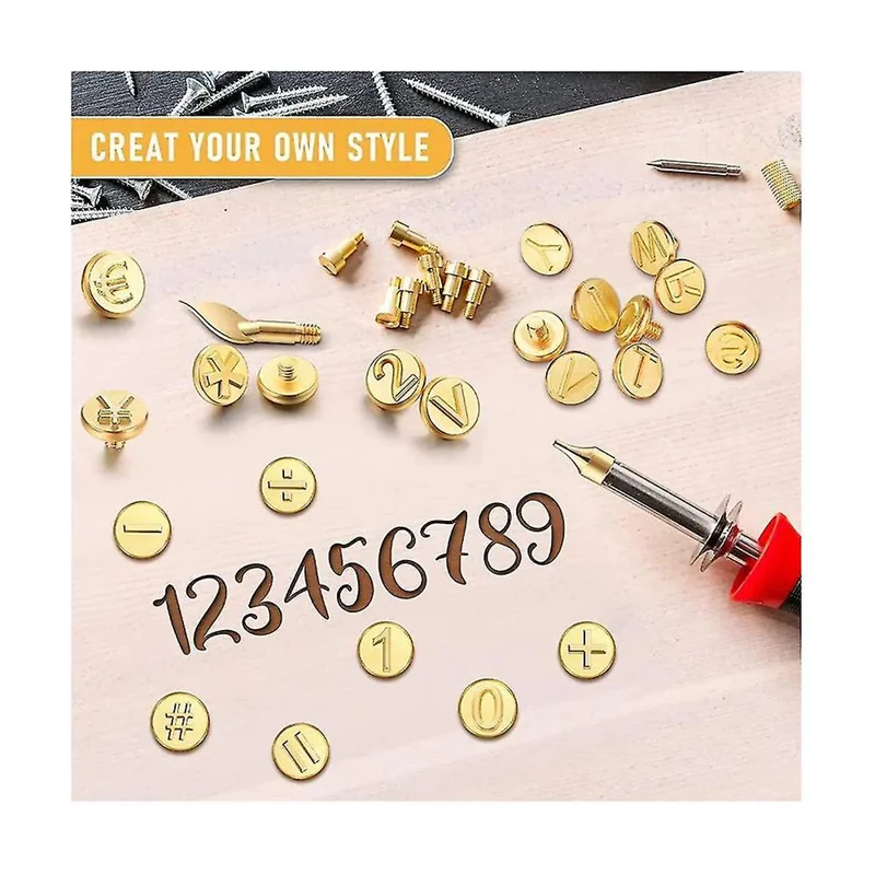 28/56Pcs Wood Burning Tip Copper Letters Wood Burning Tool Wood Burning Alphabet Template Branding and Personalization Tool