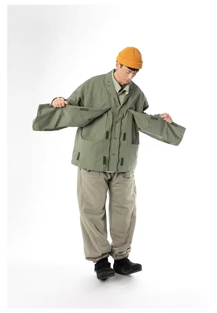 TMCAZ deformation layer multipocket jacket loose silhouette large front pockets light vintage effect gorpcore urban outdoor