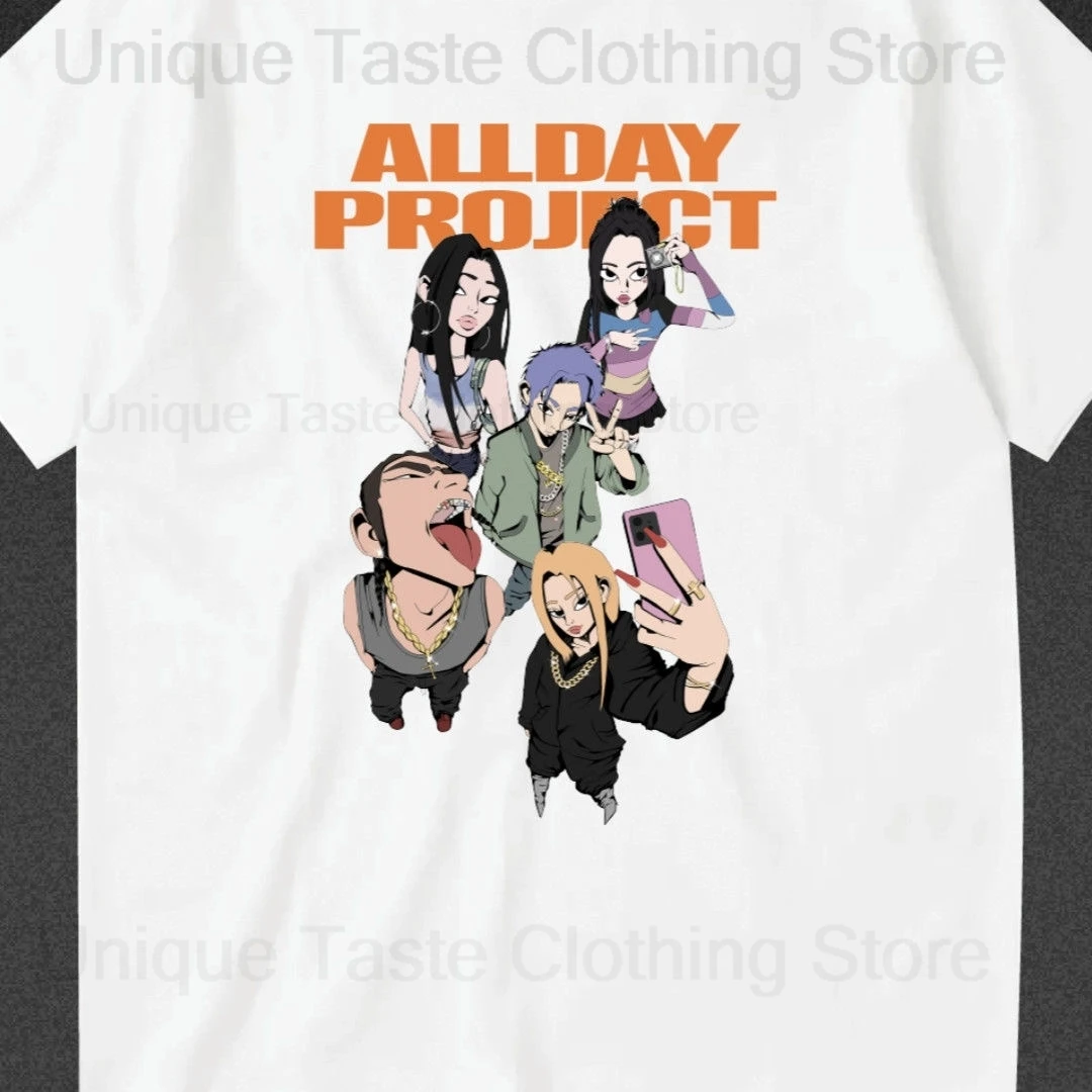 ALLDAY PROJECT T Shirt Kpop Fashion Street Cartoon Print T