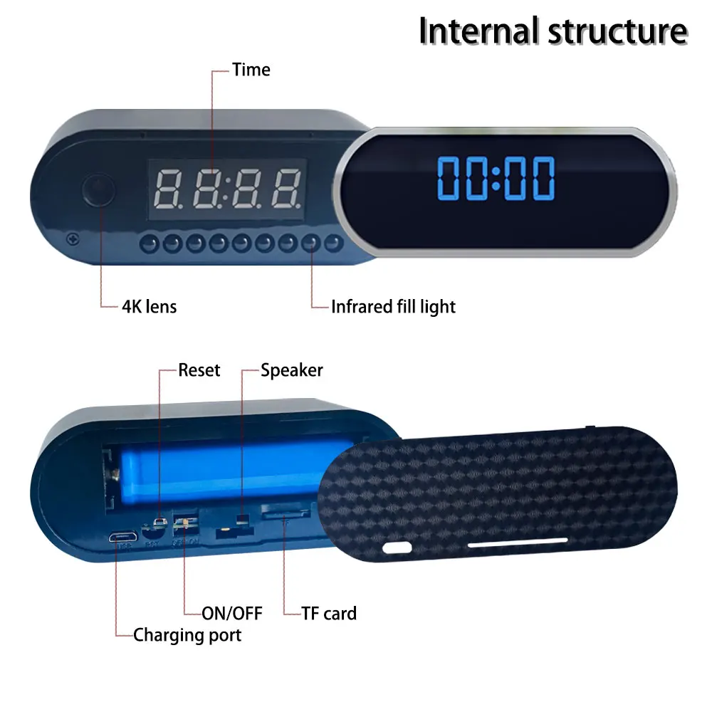 Mini Camera Clock Full HD Wireless Wifi Control Infrared Night Vision DVR Camera Home Monitoring Video wifi camera,mini camera,surveillance camera,wifi ip camera