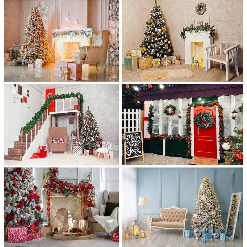 

Christmas Indoor Theme Photography Background Christmas tree Children Portrait Backdrops For Photo Studio Props 21522 DHY-04