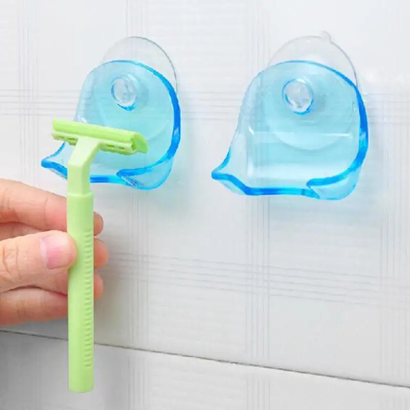 Shaver Toothbrush Holder Washroom Wall Sucker Suction Cup Hook Razor Bathroom Plastic