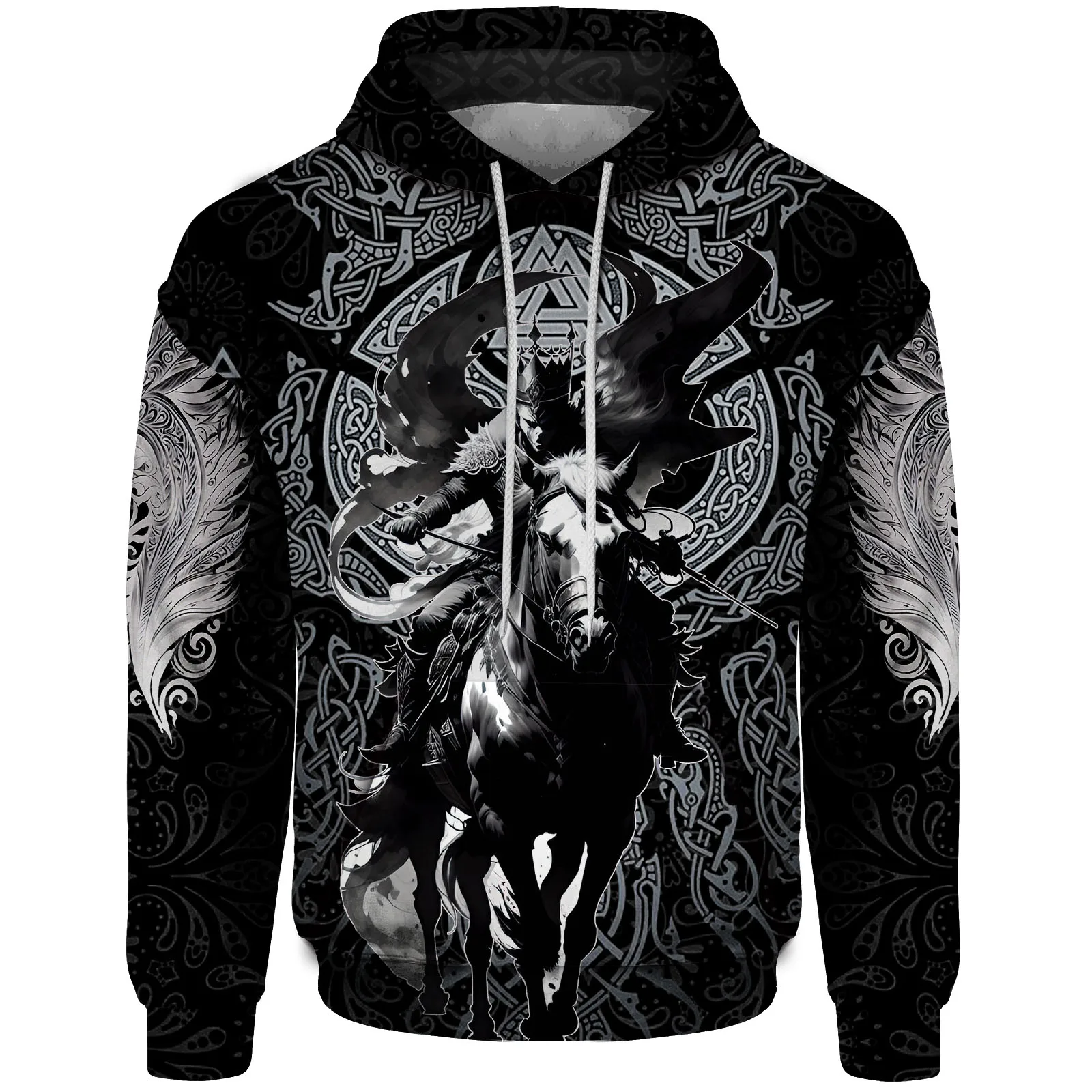 thumbnail image 1 of Sudadera con capucha para hombre de Knight, cómoda y duradera, con estampado digital 3D de la cruz del Papa, con capucha católica fresca, sitio web oficial, 1 of 5