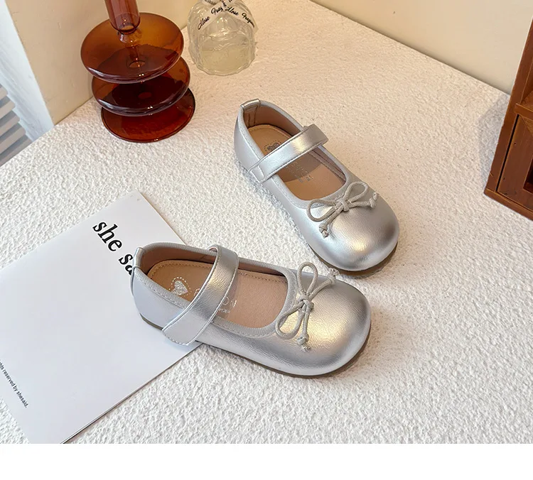 Mädchen Prinzessin Schuhe Frühling Herbst Neue Mode Bogen PU Leder Loafer Nicht-slip Schule Student Loafer Wohnungen – Detail 9