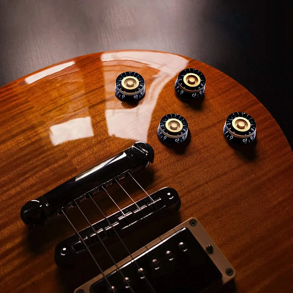 Volume Tone Speed Control Knobs 4Pcs for Les Paul LP Style Bass Electric Guitar Parts