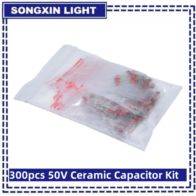 300 Stück 50 V Keramikkondensator-Set 2PF-0,1 UF 30 Werte * 10 Stück Kapazität sortiert DIY-Probenpaket 30 pF 100 pF 1 nF 10 nF Kondensatoren – Detail 5