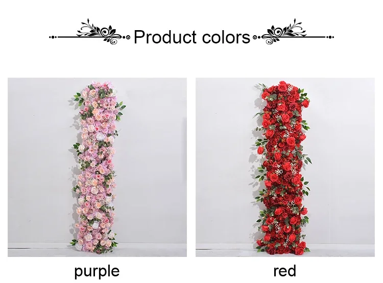 Artificial Flowers Runners Outdoor Wedding Decoration Dinning Table Centerpieces Road Lead Fake Flower Row Party Home Decor