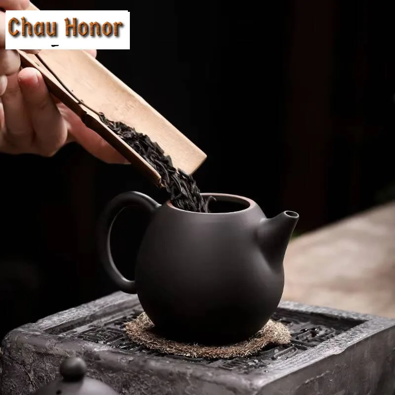 220ml Qingxi Purple Pottery Dragon Egg Pot Handmade Household Iron Tire Tea Maker Kung Fu Tea Set Tea Ceremony Accessories Gift