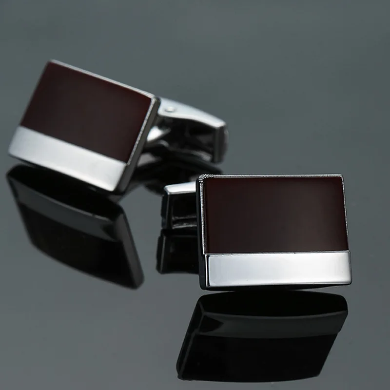 Copper Quality Cufflinks Square Stripes Gold Silver Black Series Cube Cuff Links Men's French Shirt Cufflinks Suit Sleeve Button