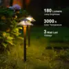 Pathway Lights Kits 3W LED 8PK Outdoor Low Voltage Landscape Lighting 180 Lumen Hardwired 2 Tier Pagoda Path Light 3000K Warm Wh 2