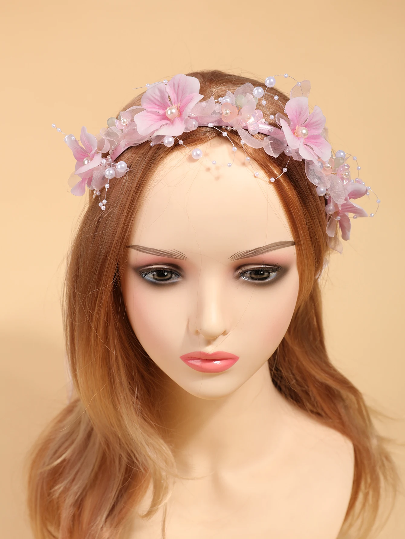 Traumhaftes Farbverlauf-Tüll-Blumen-Perlen-Haarband, weicher Stil, Lolita-Haarband für Fotoshootings, Dates, Feen-Atmosphäre, Quasten-Haaraccessoire – Detail 28