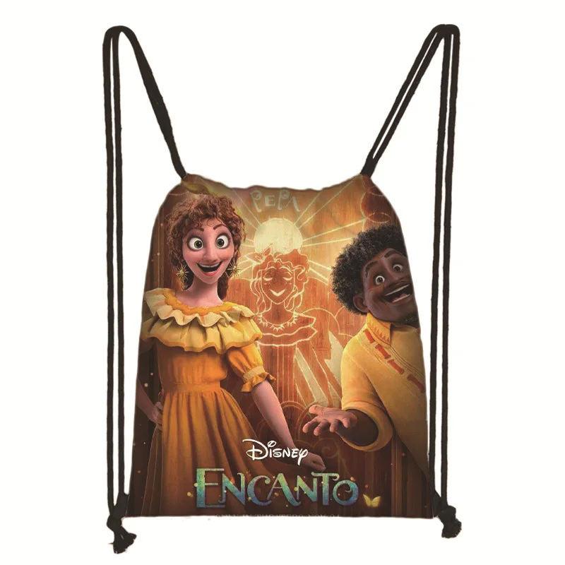 Disney Pixar Encanto Drawstring Bag 2022 New Movie Cartoon Print Backpack Multifunction Casual Storage Bag for Children Gift