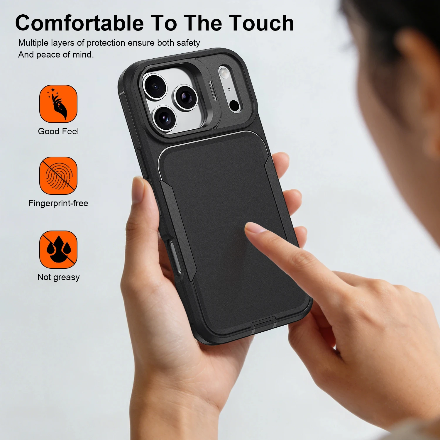 Shockproof Armor Defender Case with Camera Holder - Dual Layer Heavy Protector Cover