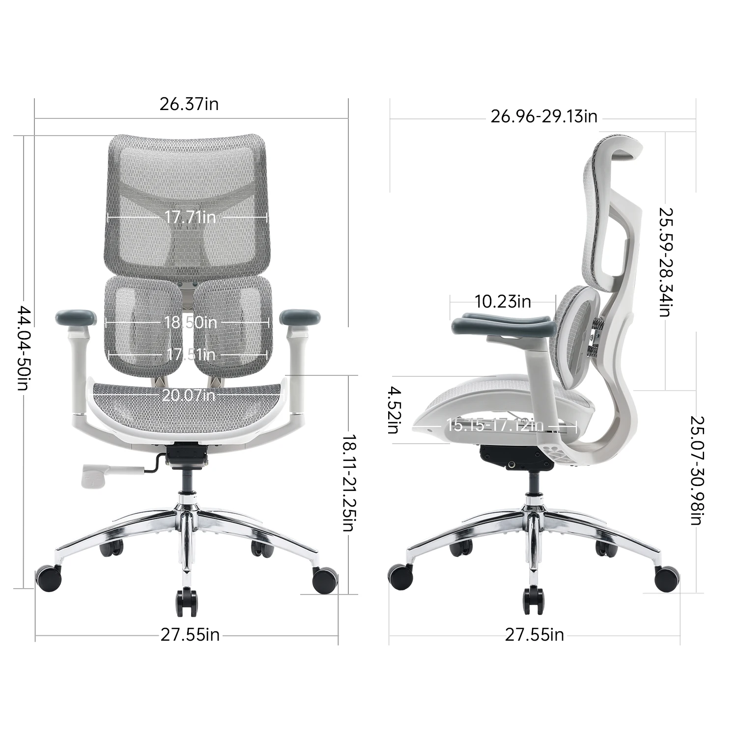 SIHOO Doro S100 Ergonomic Office Chair Dual Lumbar Support 5-Level Adjustable Backrest 4D Armrests 135° Max. Recline Angle 6