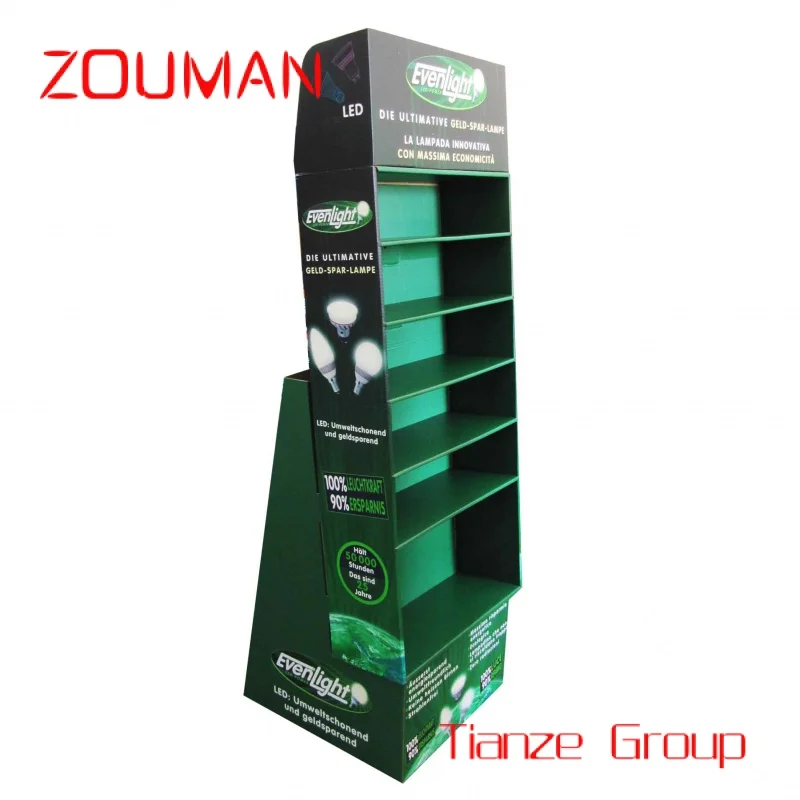 Custom , Custom Product Display Rack Folding Up Paper Display Corrugated Floor Standing Cardboard Display Stand