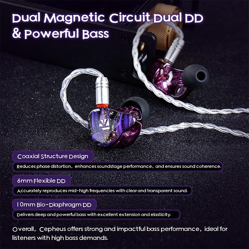 KBEAR Cepheus KB16 In Ear Wired Dual Magnetic Circuit Dual DD
