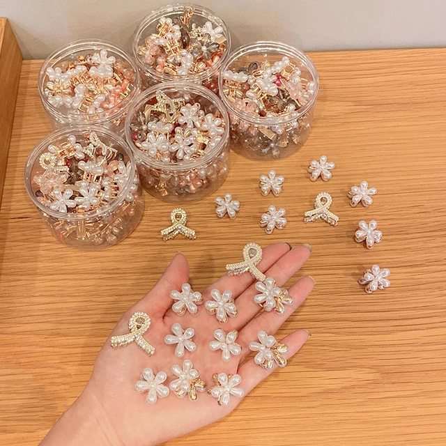 Alloy Mini Pearl Hair Claw for Girls