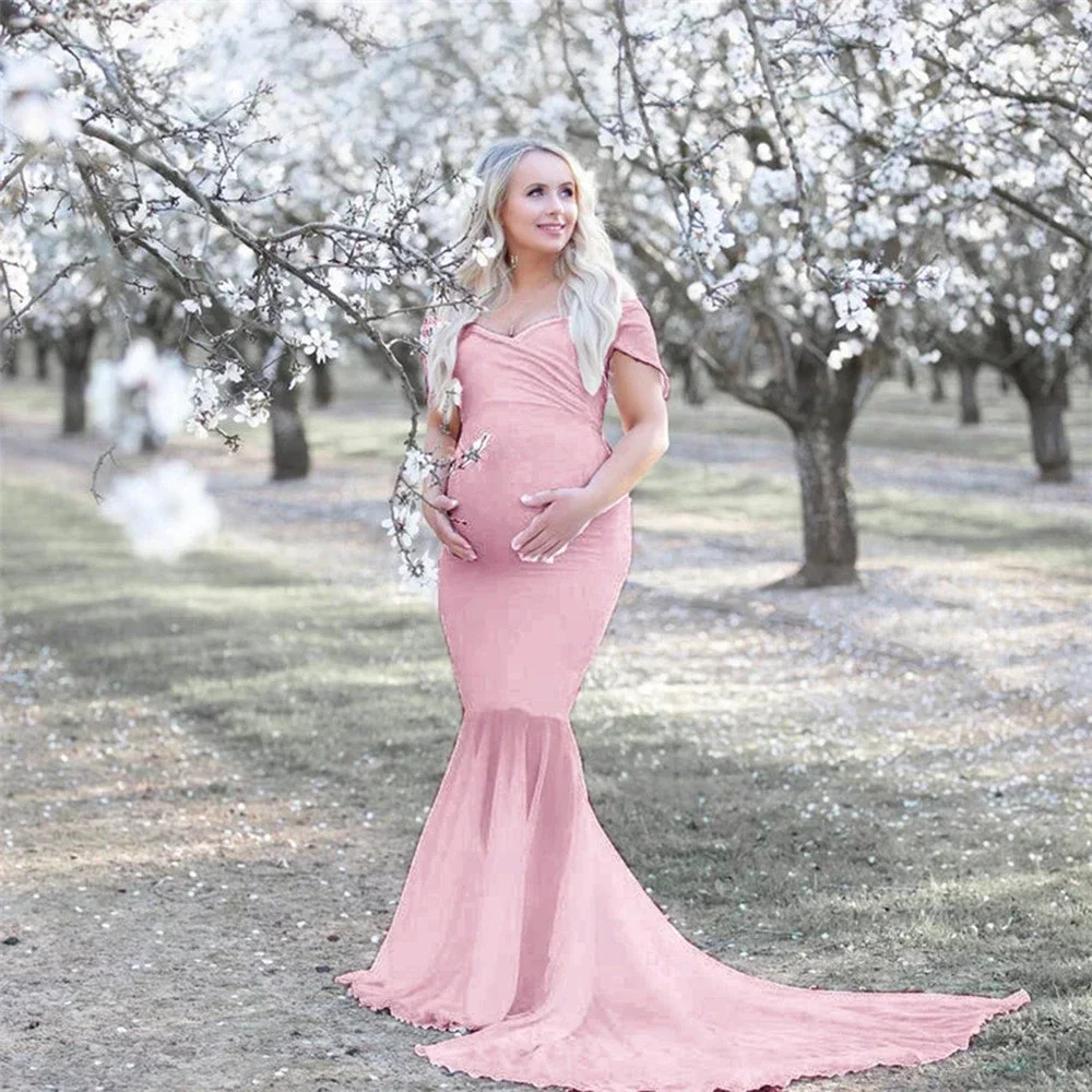

INS Nordic Long Maternity Photography Props Pregnancy Dress Photography Maternity Dresses For Photo Shoot Pregnant Dress Cotton
