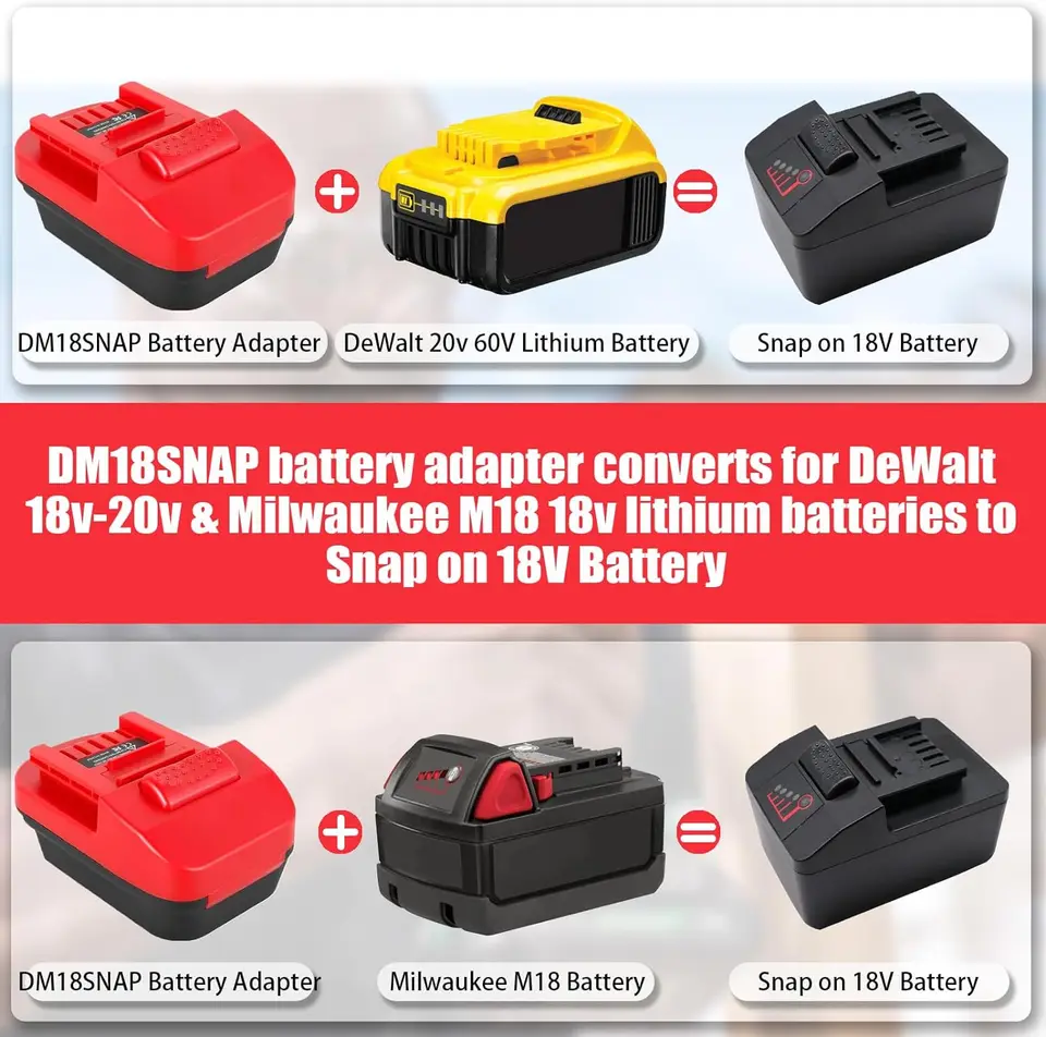 Battery Adapter For Dewalt 18v 20V MAX For Milwaukee 18V Li-ion
