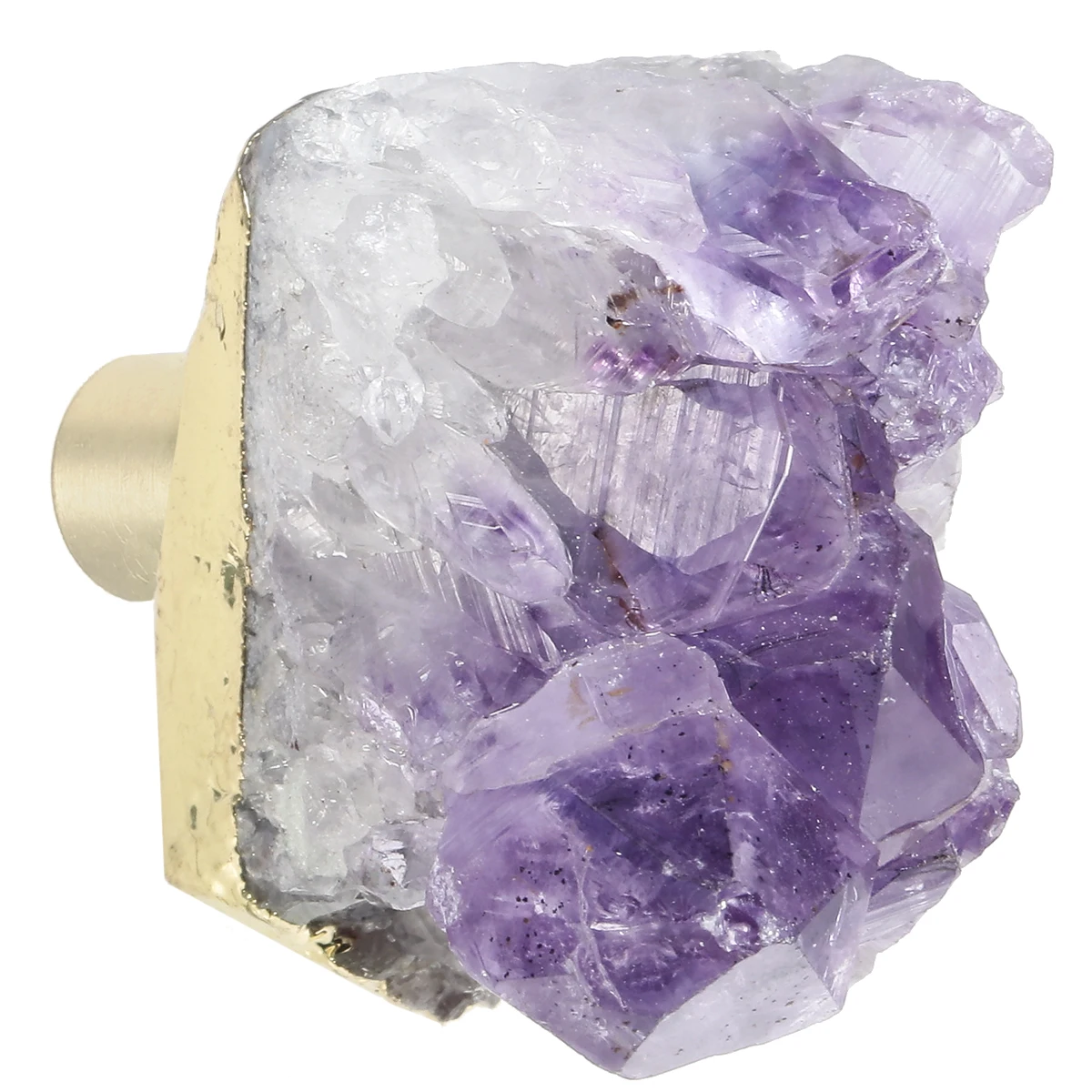 Natural Amethyst Rough Crystal Stone Drawer Knobs Cupboard Wardrobe Cabinet Door Pull Handles With Screws Home Decoration reiki irregular rough stone crafts fluorite lapis lazuli with stainless steel stand for table decoration nordic home ornaments