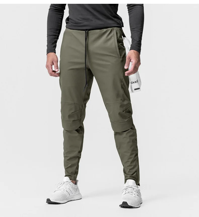2023sports pants casual trousers thin style loose speed dry bunches foot running training elastic overalls men