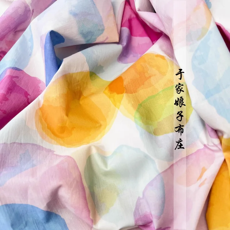 디지털 프린팅 코튼 컬러 도트 프린트 천, 원피스 셔츠, 인형 의류 원단, 145x50cm, 60S 하이 카운트