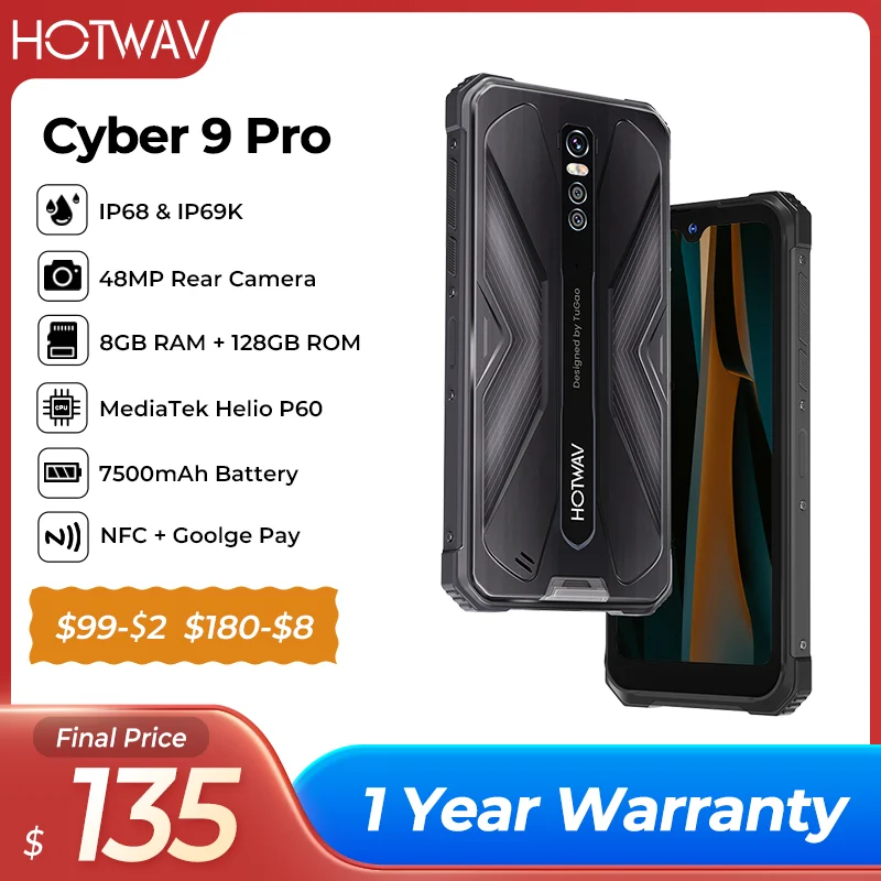 

Смартфон HOTWAV Cyber 9 Pro, восемь ядер, экран 6,3 дюйма, 8 ГБ + 128 ГБ
