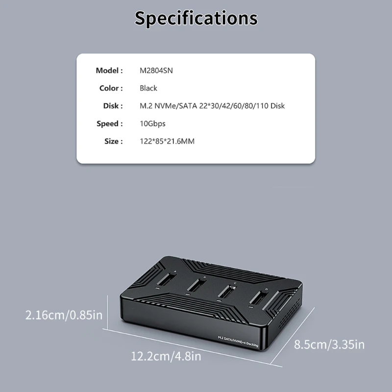 효율적인 NVMe 도킹 스테이션 열 방출 USB C에서 NVME 복사 오프라인 복제