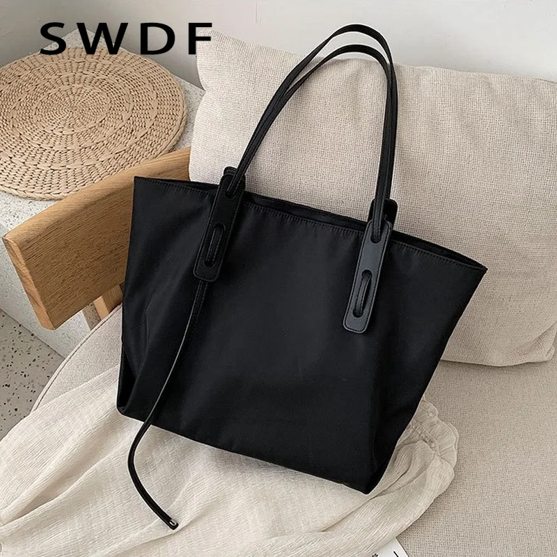 Quality Solid Colour Oxford Cloth Shoulder Bags For Women Large