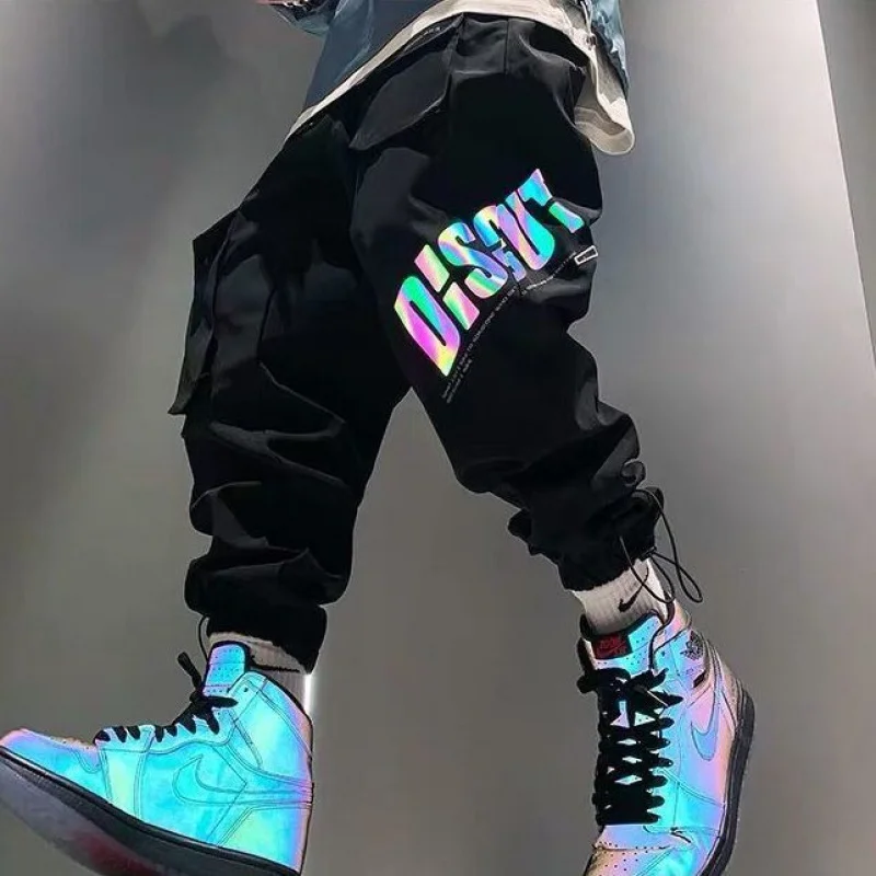 Harajuku Sweatpants Male Reflective Cargo Pants Y2k Trousers for Men Joggers Hip Hop Men's Clothing Man Streetwear Sports Casual 5