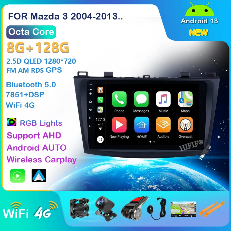 

Для Mazda 3 2004-2013 maxx axela android 13 автомобильный DVD GPS Радио стерео 4G 64G WIFI бесплатная карта Восьмиядерный 2 din Автомобильный мультимедийный плеер