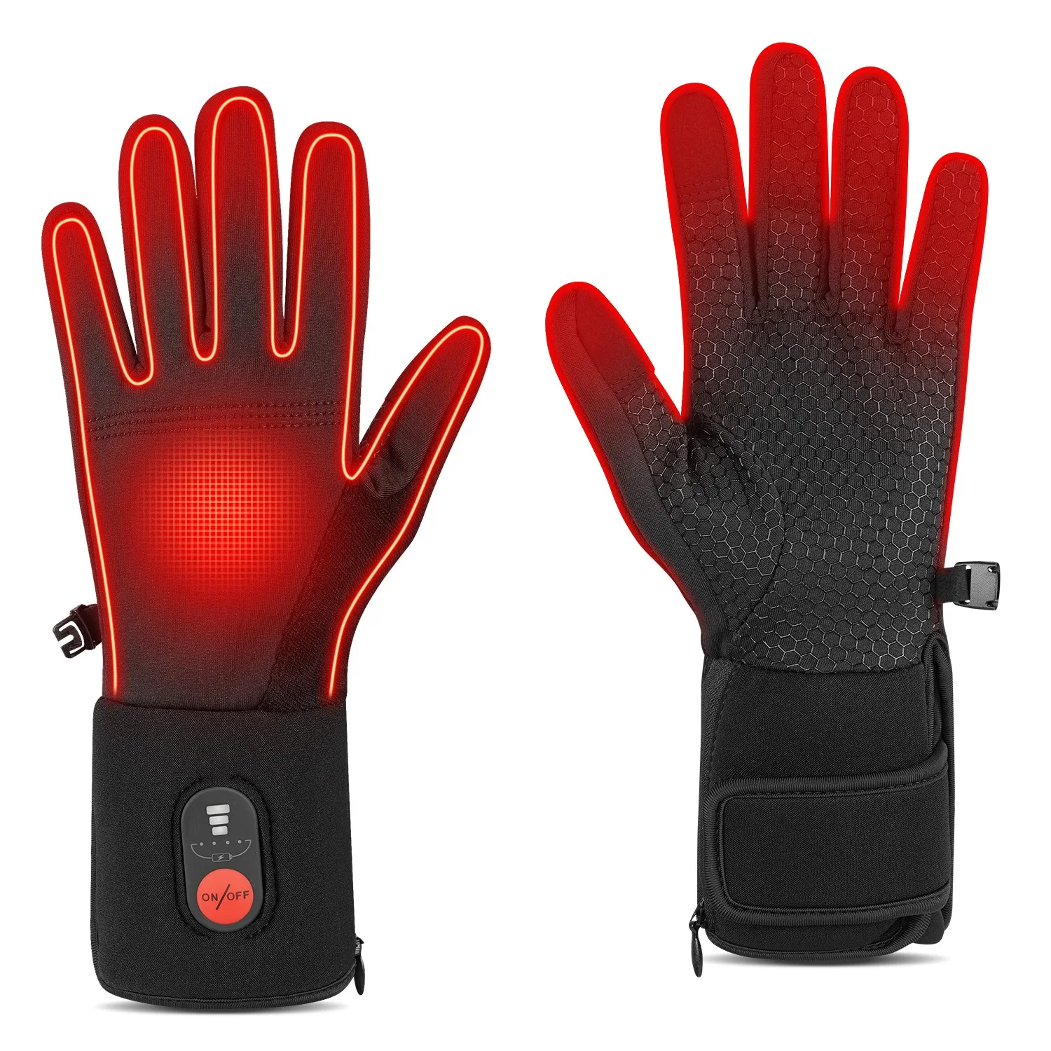 HeatedGlovesRechargeableBatteryElectricHeatedSkiWinterGloveMenWomen