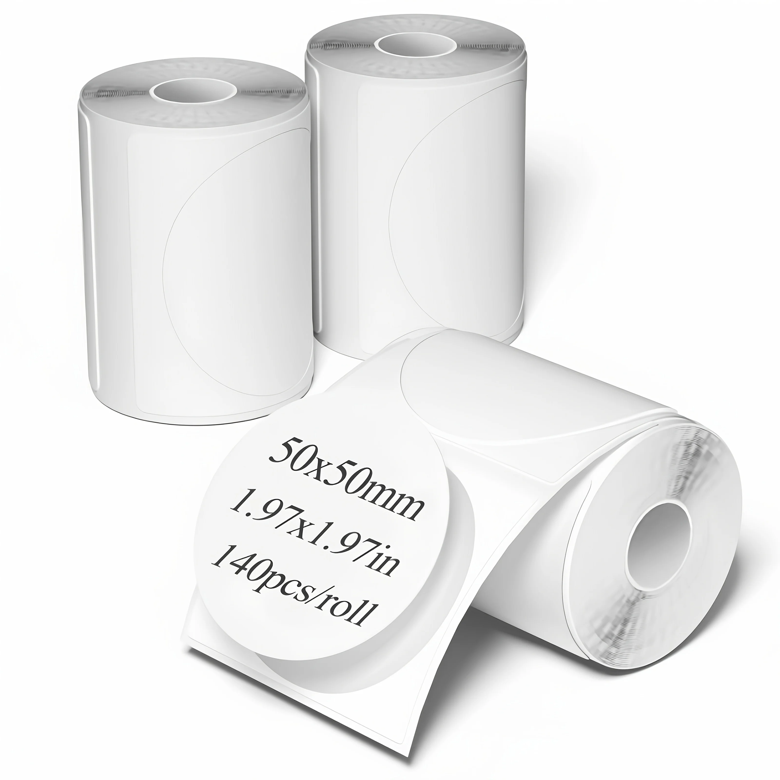 8롤 50mm 원형 감열 라벨 140 라벨/롤, SK58 P50 B3S B11 M322 시리..