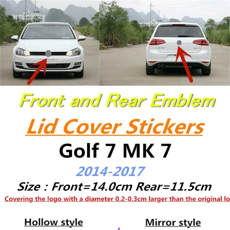 

2Pcs/set Car Sticker Front And Rear Emblem Lid Cover Stickers For Golf7 MK7 MK 7 GTI 2014 2015 2016 2017 Car Accessories