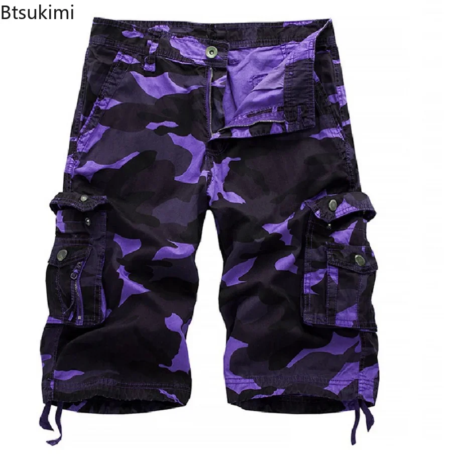 2024 Men's Summer Cargo Shorts Top Design Camouflage Military Army Khaki Shorts Homme Outwear Hip Hop Casual Cargo Men Shorts