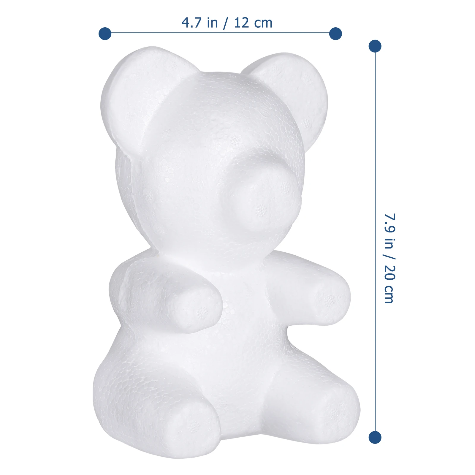 6pcs Valentine DIY Bear Mold 20cm Modelling Bear Craft for Decor Wedding Gift Flower Arranging Party Decoration (White) images - 6