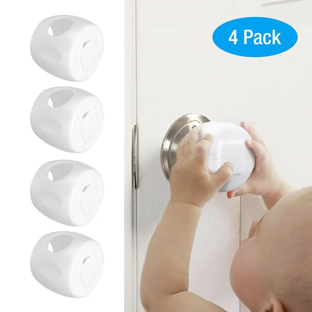 Baby Kids Child Proof Ball Shape Handle Sleeve Door Knob Cover Safety Lock Cover 4PCS/Bag