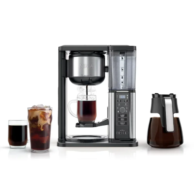 

HAOYUNMA Hot & Iced, Single Serve or Drip Coffee System 10 Cup Glass Carafe Coffee Cold Brew Coffee Maker Coffe Machine