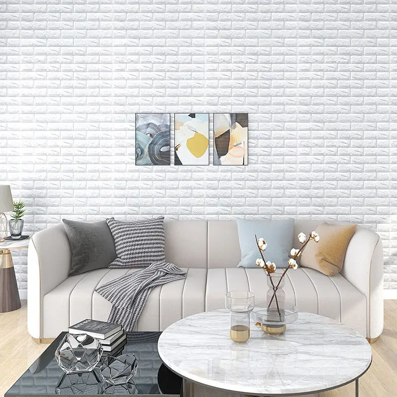 Wall Sticker 70x77CM 3D Foam Self-Adhesive Waterproof DIY for Living Room Bedroom Kitchen Wardrobe Home Decoration