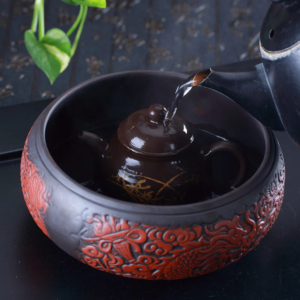 

Antique Tea Washing Brush Washing Water Washing Tea Tray Tea Ceremony Four Gentlemen 6-Inch Washing Tea Bowl Kung Fu Tea Set Tea