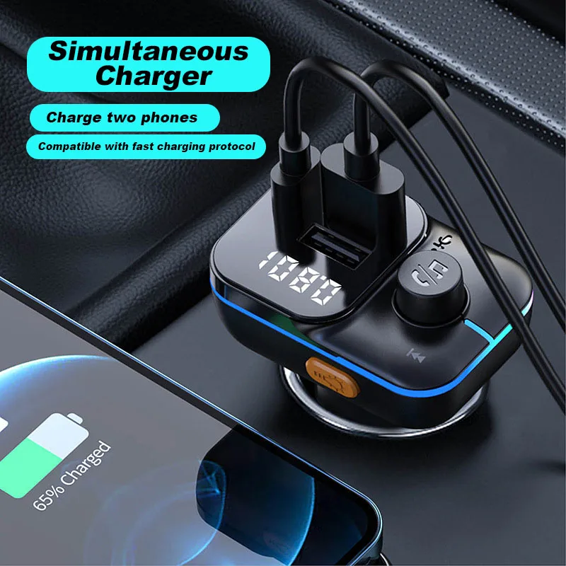 Bluetooth 5.0 FM Transmitter Car Adapter with Type-C PD QC3.0 USB Port Support MP3 Player Handsfree Calling fm transmitter,car mp3 player