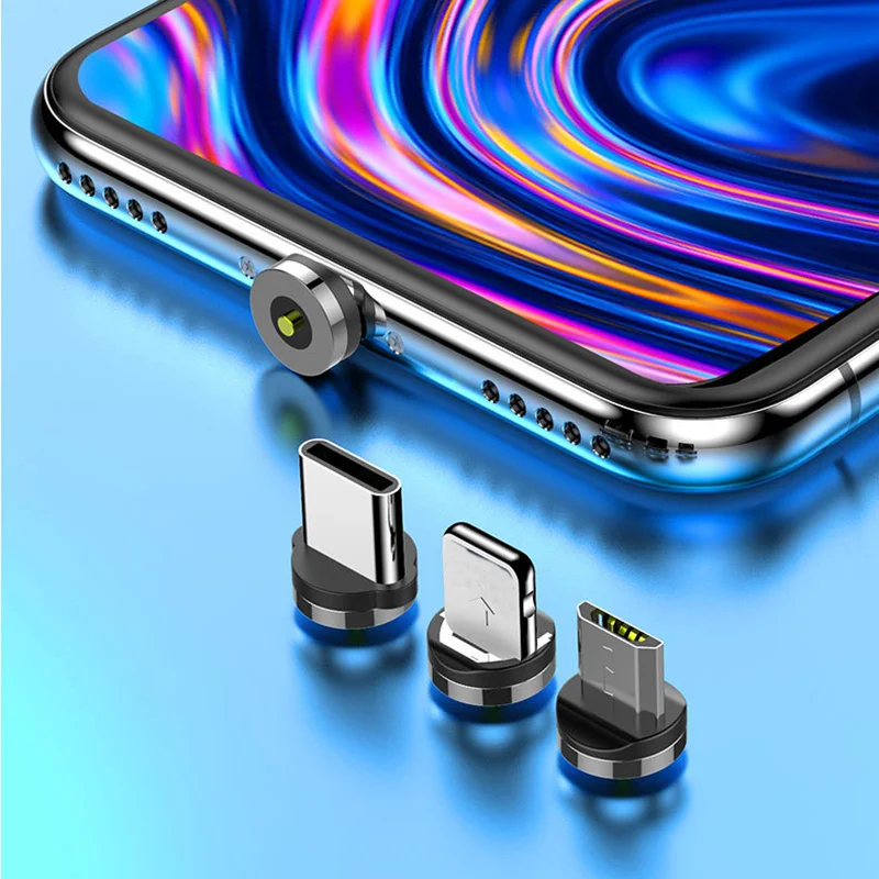 MVQF 9pcs Converter Charging Cable Adapter For Mobile Phone 360 Degree Rotation Magnetic Tips Replacement Parts Operate Durable