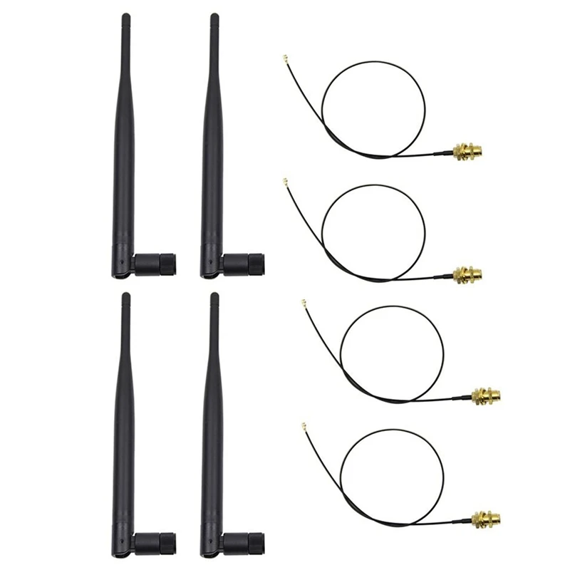 

4X6 дБи 2,4 ГГц 5 ГГц Двухдиапазонная Wi-Fi стандартная антенна + 4X35 см U.Fl/фотосессия