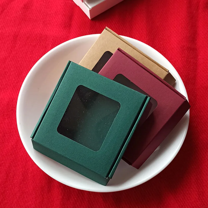 Gold Paper Gift Boxes with PVC Window, 5pcs/10pcs Multi-Size Cardboard Favor Packaging ... - SKU PGBW0939 - UGI Packaging